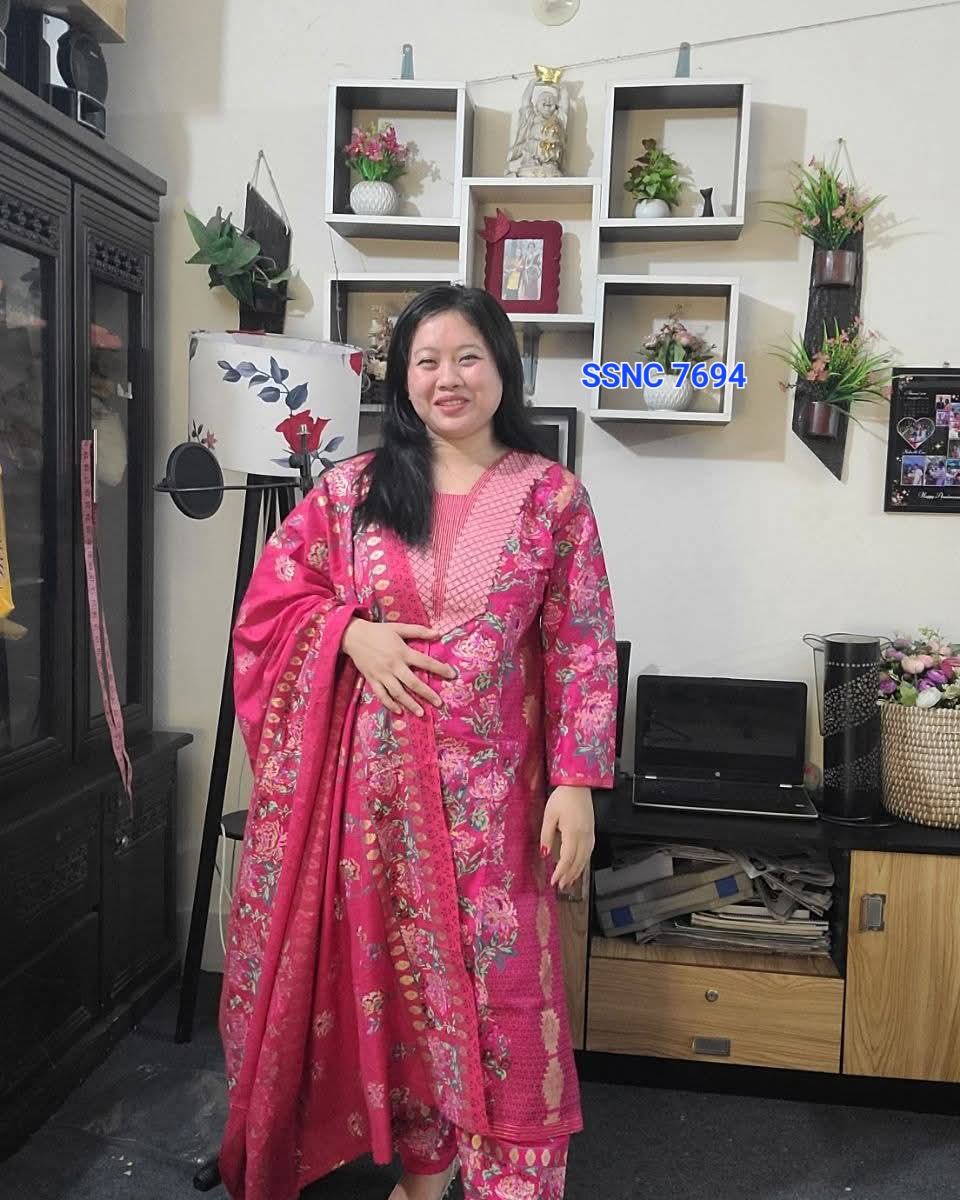আরামদায়ক ডিজাইনার সুতি থ্রিপিস